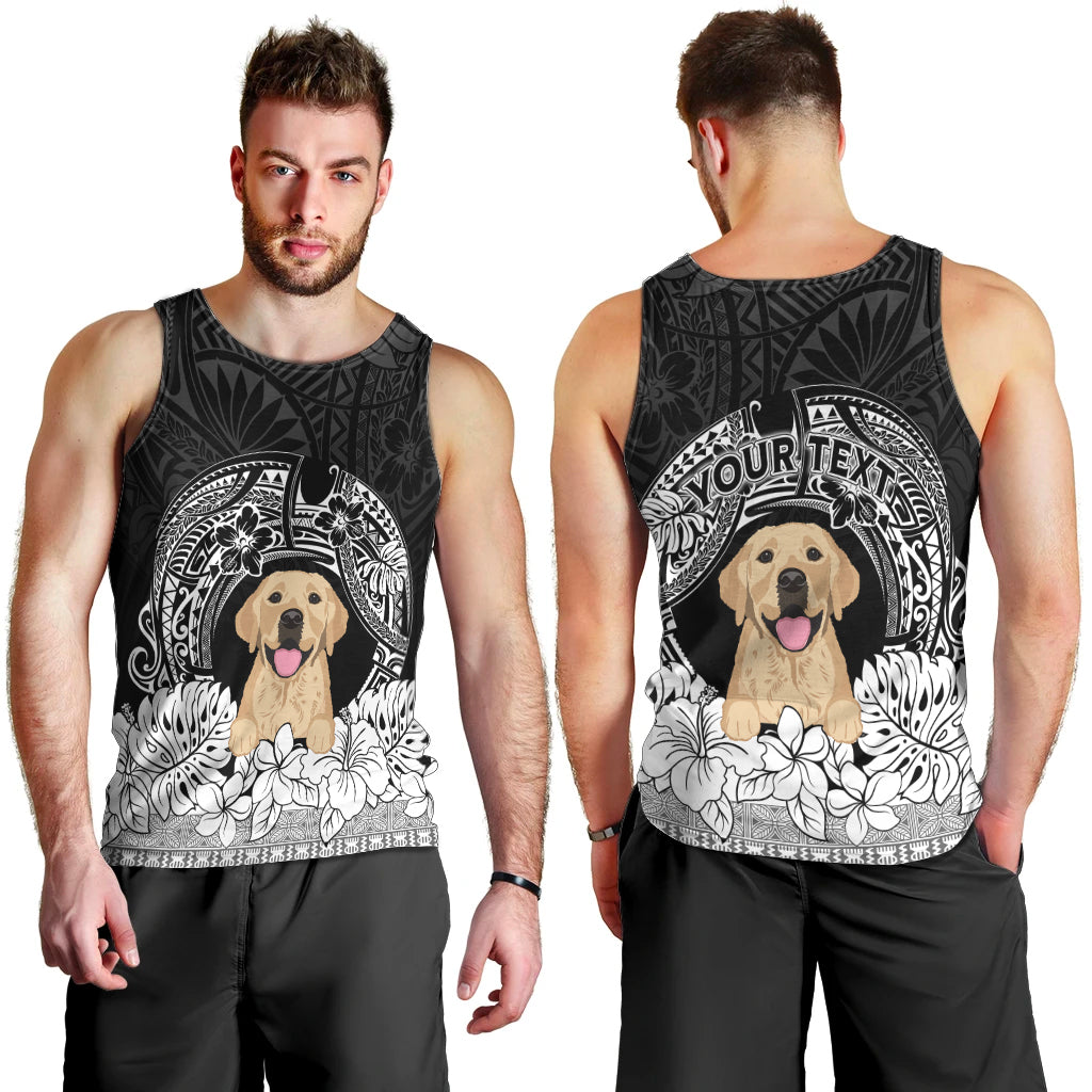 personalised-dog-men-tank-top-golden-retriever-with-polynesian-tapa-arch