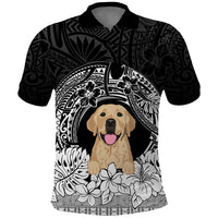 Personalised Dog Polo Shirt Golden Retriever With Polynesian Tapa Arch - Wonder Print Shop