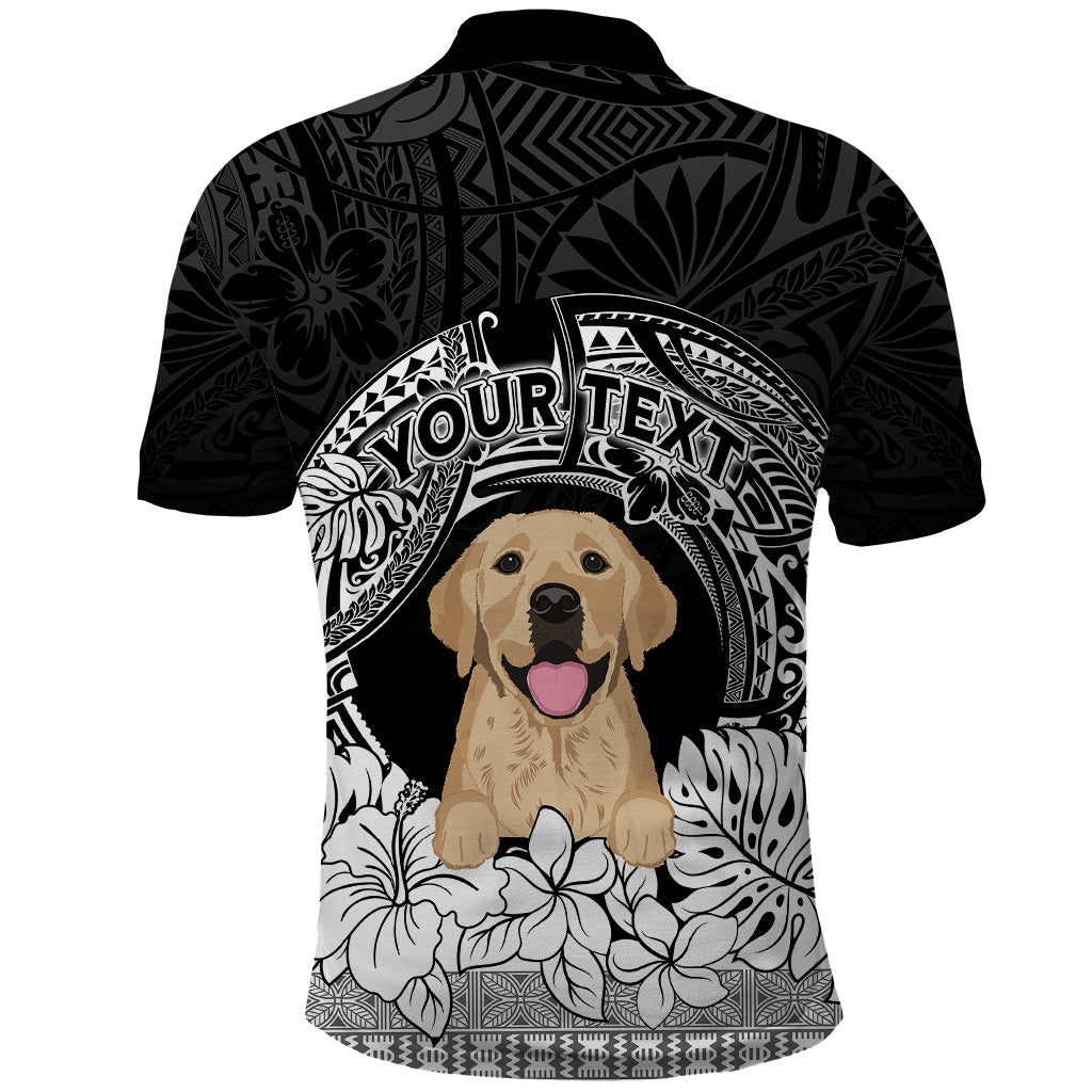 Personalised Dog Polo Shirt Golden Retriever With Polynesian Tapa Arch - Wonder Print Shop