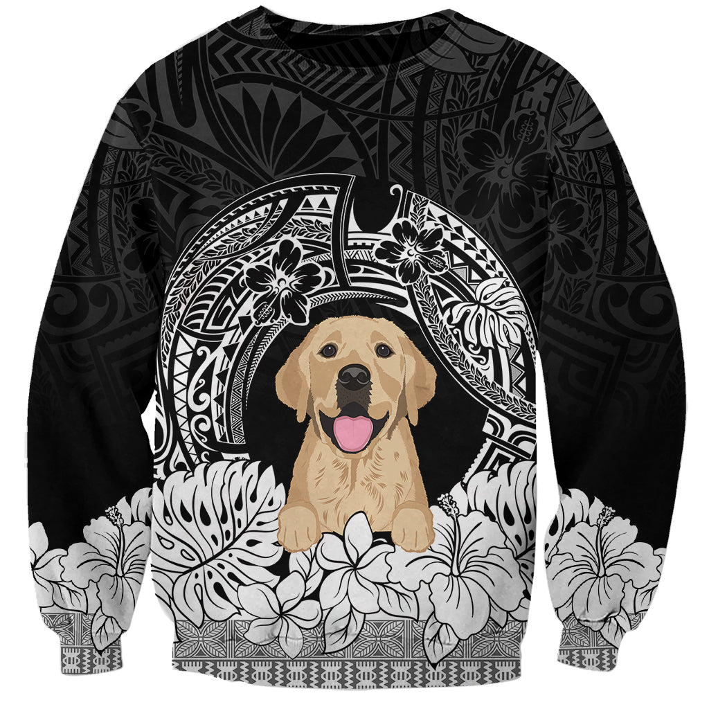 Personalised Dog Sweatshirt Golden Retriever With Polynesian Tapa Arch - Wonder Print Shop