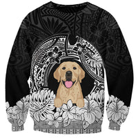 Personalised Dog Sweatshirt Golden Retriever With Polynesian Tapa Arch - Wonder Print Shop