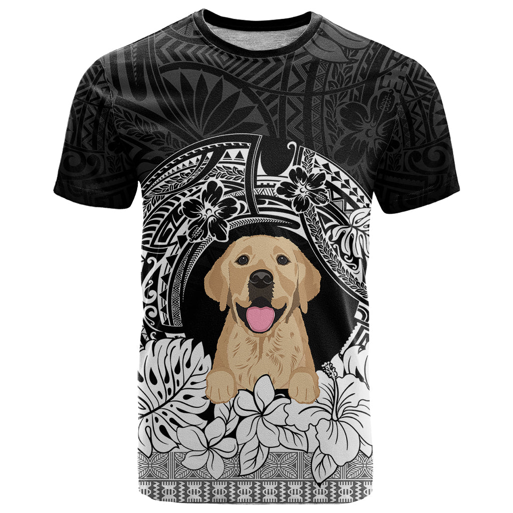 Personalised Dog T Shirt Golden Retriever With Polynesian Tapa Arch - Wonder Print Shop