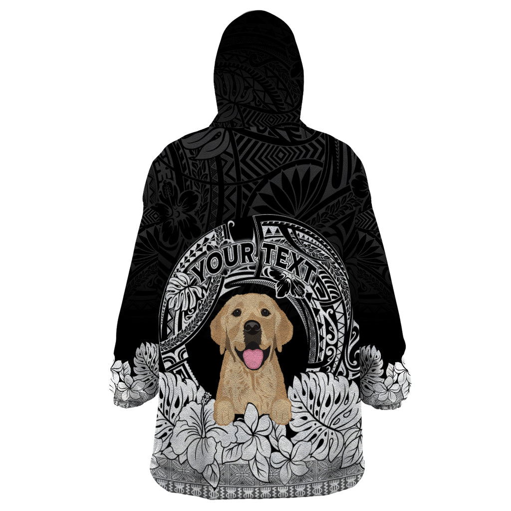 Personalised Dog Wearable Blanket Hoodie Golden Retriever With Polynesian Tapa Arch - Wonder Print Shop