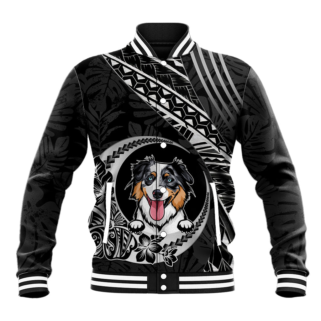 Personalised Polynesian Dog Baseball Jacket With Australian Shepherd - Crescent Style LT7 - Wonder Print Shop