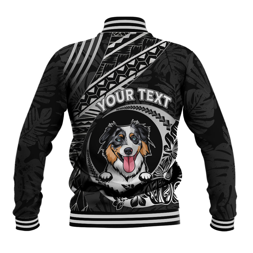 Personalised Polynesian Dog Baseball Jacket With Australian Shepherd - Crescent Style LT7 - Wonder Print Shop