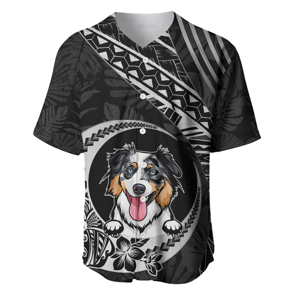 Personalised Polynesian Dog Baseball Jersey With Australian Shepherd - Crescent Style LT7 - Wonder Print Shop