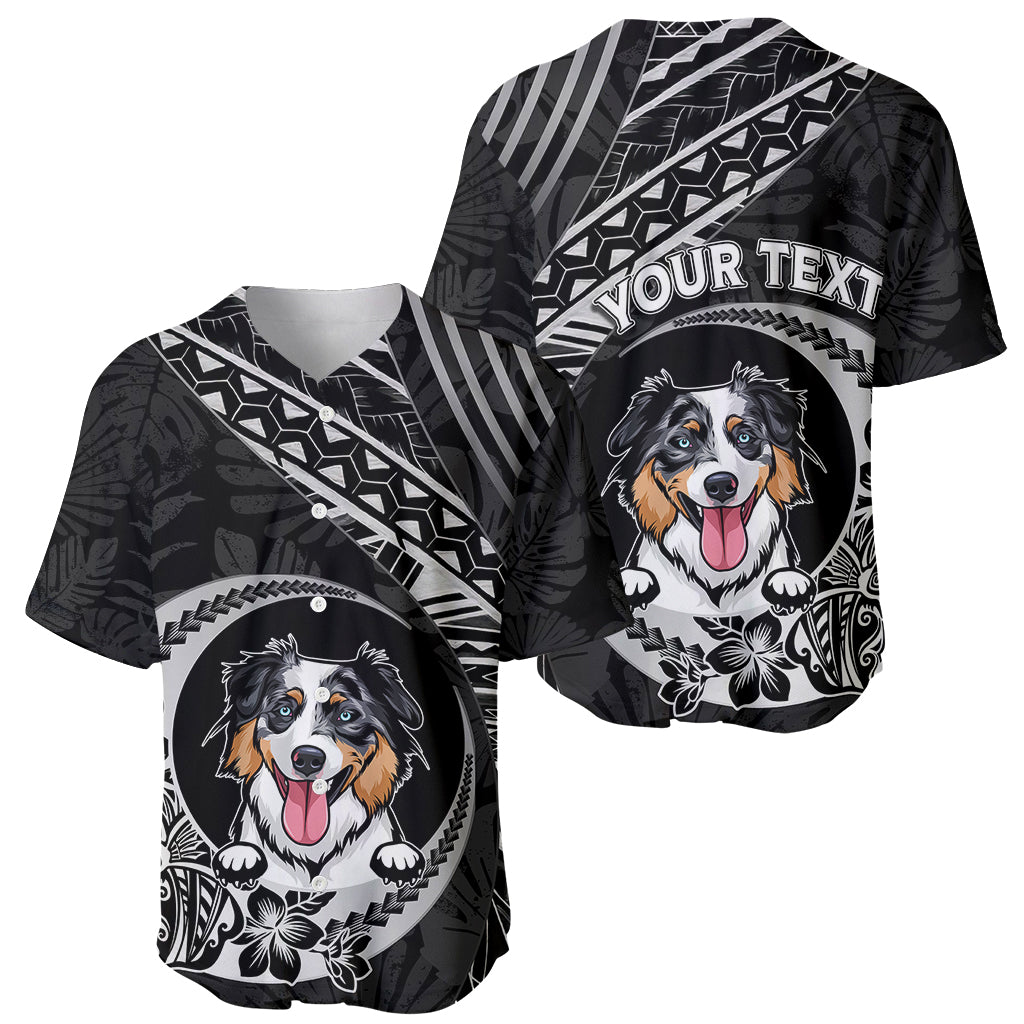 Personalised Polynesian Dog Baseball Jersey With Australian Shepherd - Crescent Style LT7 - Wonder Print Shop