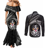 personalised-polynesian-dog-couples-matching-mermaid-dress-and-long-sleeve-button-shirts-with-australian-shepherd-crescent-style