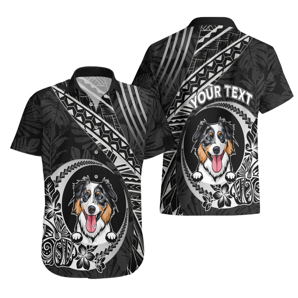 Personalised Polynesian Dog Hawaiian Shirt With Australian Shepherd - Crescent Style - Wonder Print Shop