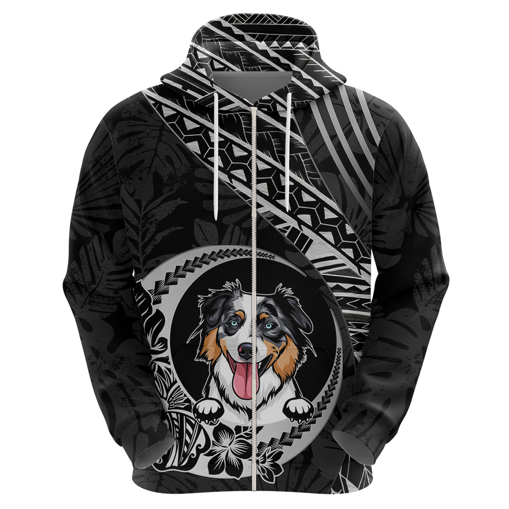Personalised Polynesian Dog Hoodie With Australian Shepherd - Crescent Style - Wonder Print Shop