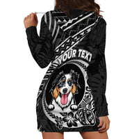 Personalised Polynesian Dog Hoodie Dress With Australian Shepherd - Crescent Style - Wonder Print Shop