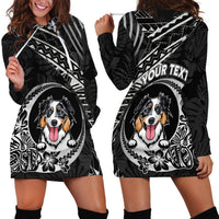 Personalised Polynesian Dog Hoodie Dress With Australian Shepherd - Crescent Style - Wonder Print Shop
