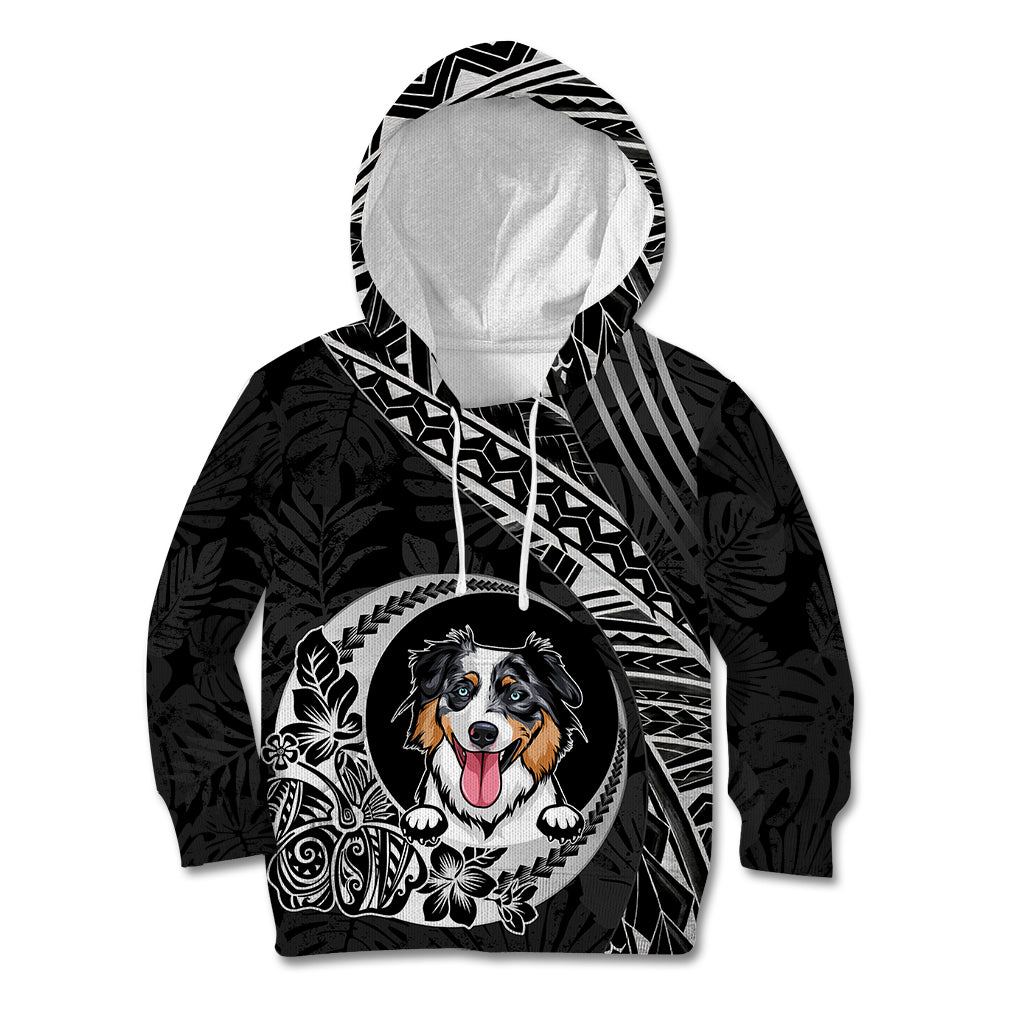 Personalised Polynesian Dog Kid Hoodie With Australian Shepherd - Crescent Style - Wonder Print Shop