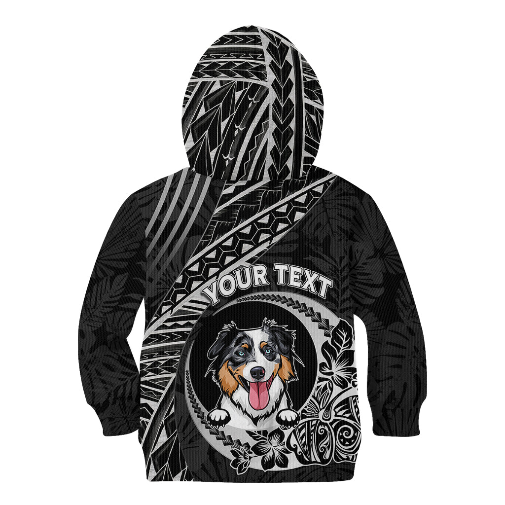 Personalised Polynesian Dog Kid Hoodie With Australian Shepherd - Crescent Style - Wonder Print Shop