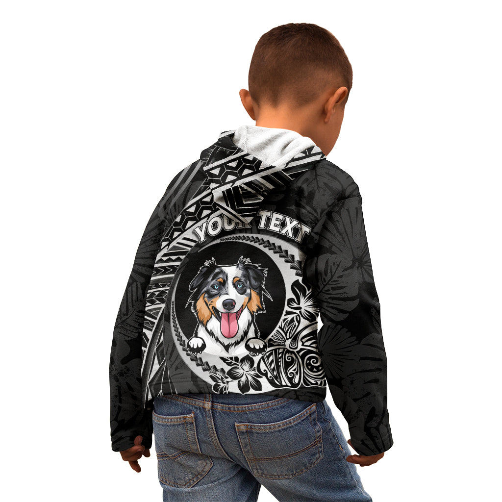 Personalised Polynesian Dog Kid Hoodie With Australian Shepherd - Crescent Style - Wonder Print Shop