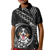 Personalised Polynesian Dog Kid Polo Shirt With Australian Shepherd - Crescent Style - Wonder Print Shop