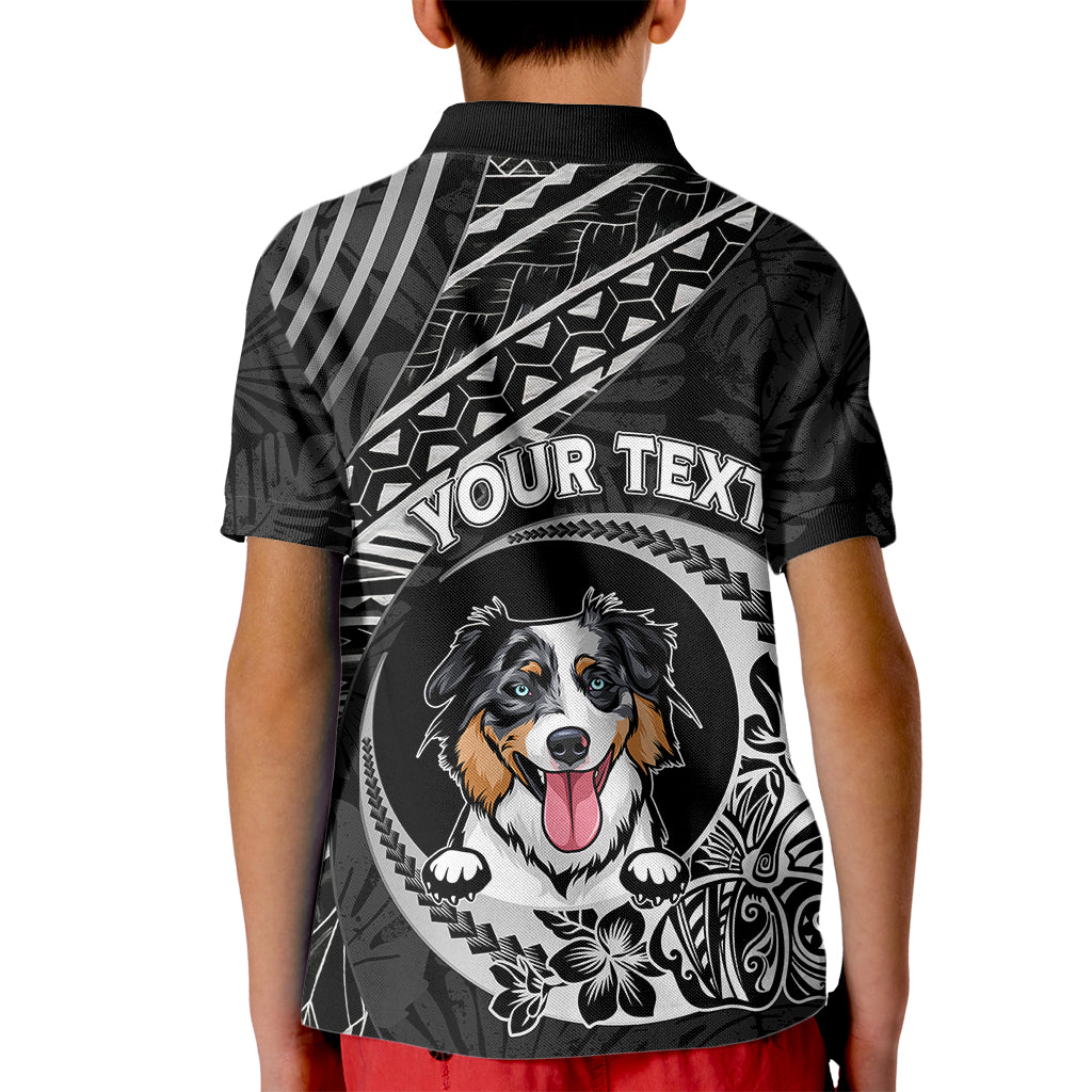 Personalised Polynesian Dog Kid Polo Shirt With Australian Shepherd - Crescent Style - Wonder Print Shop