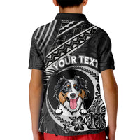 Personalised Polynesian Dog Kid Polo Shirt With Australian Shepherd - Crescent Style - Wonder Print Shop