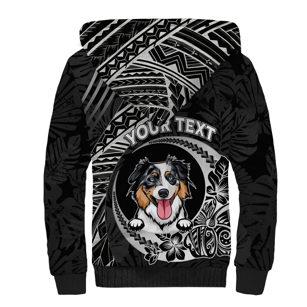 Personalised Polynesian Dog Sherpa Hoodie With Australian Shepherd - Crescent Style - Wonder Print Shop