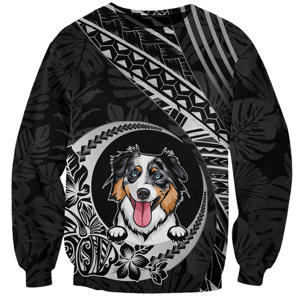 Personalised Polynesian Dog Sweatshirt With Australian Shepherd - Crescent Style - Wonder Print Shop