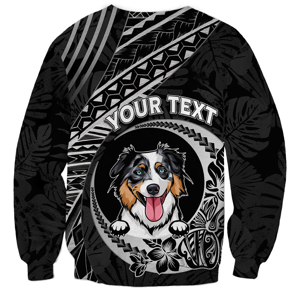 Personalised Polynesian Dog Sweatshirt With Australian Shepherd - Crescent Style - Wonder Print Shop