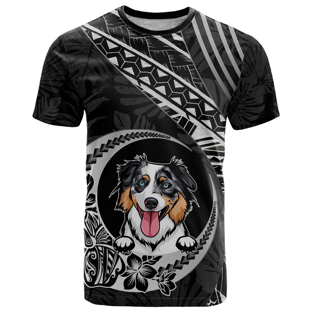 Personalised Polynesian Dog T Shirt With Australian Shepherd - Crescent Style - Wonder Print Shop