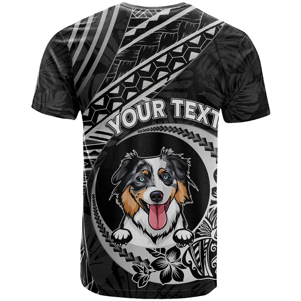 Personalised Polynesian Dog T Shirt With Australian Shepherd - Crescent Style - Wonder Print Shop