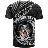 Personalised Polynesian Dog T Shirt With Australian Shepherd - Crescent Style - Wonder Print Shop