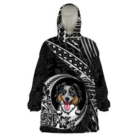 Personalised Polynesian Dog Wearable Blanket Hoodie With Australian Shepherd - Crescent Style - Wonder Print Shop