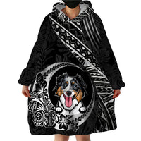 Personalised Polynesian Dog Wearable Blanket Hoodie With Australian Shepherd - Crescent Style - Wonder Print Shop