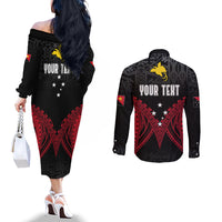 personalised-png-couples-matching-off-the-shoulder-long-sleeve-dress-and-long-sleeve-button-shirts-papua-motuan-mirror-style