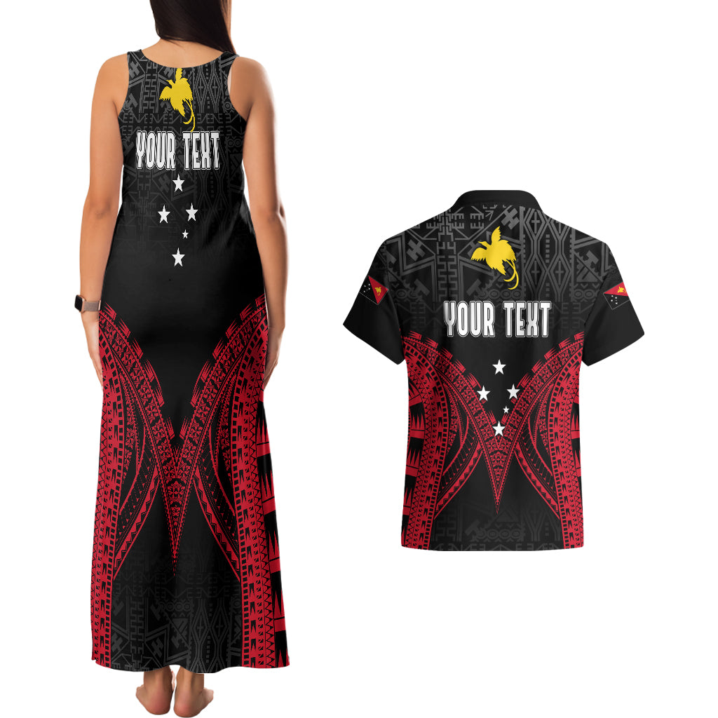 Personalised PNG Couples Matching Tank Maxi Dress And Hawaiian Shirt Papua Motuan Mirror Style LT7 - Wonder Print Shop