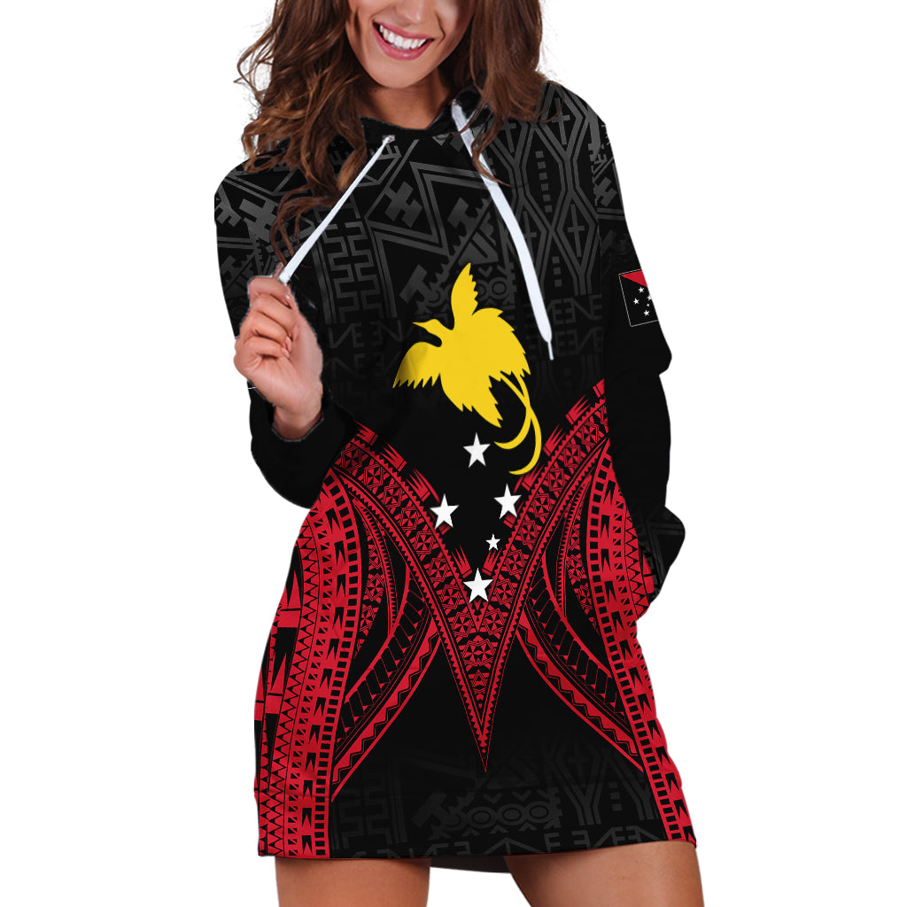 Personalised PNG Hoodie Dress Papua Motuan Mirror Style - Wonder Print Shop