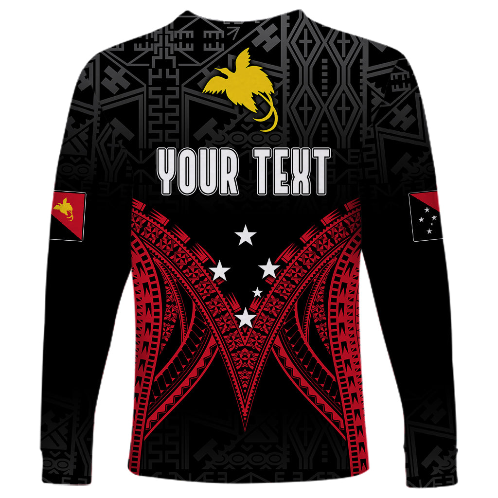 Personalised PNG Long Sleeve Shirt Papua Motuan Mirror Style - Wonder Print Shop