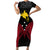 Personalised PNG Short Sleeve Bodycon Dress Papua Motuan Mirror Style - Wonder Print Shop
