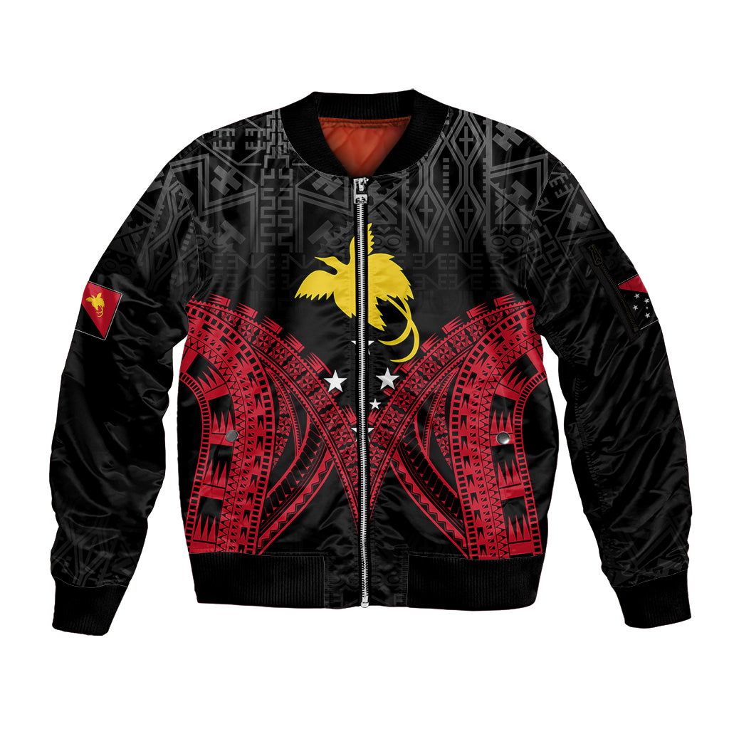 Personalised PNG Sleeve Zip Bomber Jacket Papua Motuan Mirror Style - Wonder Print Shop