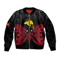 Personalised PNG Sleeve Zip Bomber Jacket Papua Motuan Mirror Style - Wonder Print Shop