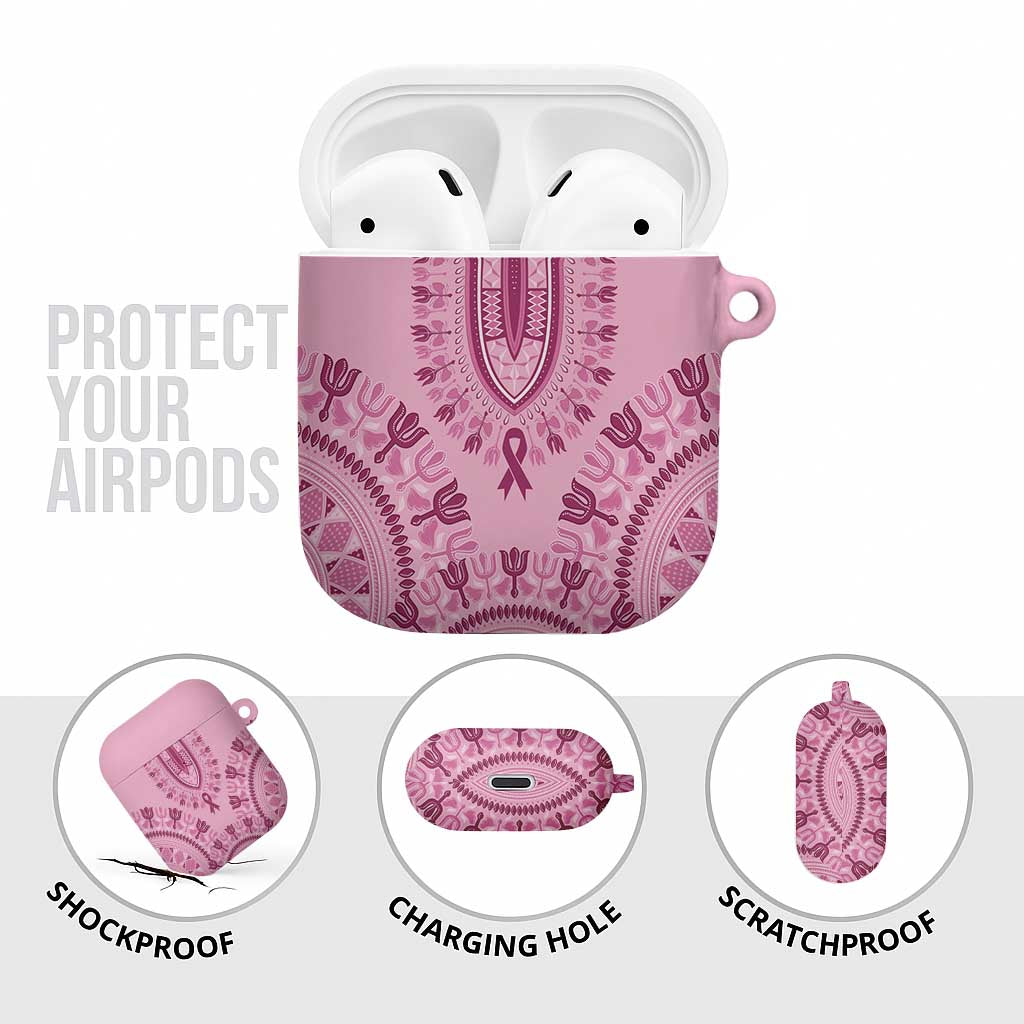 Dashiki Glamorous Pink AirPods Case Breast Cancer Awareness - Wonder Print Shop