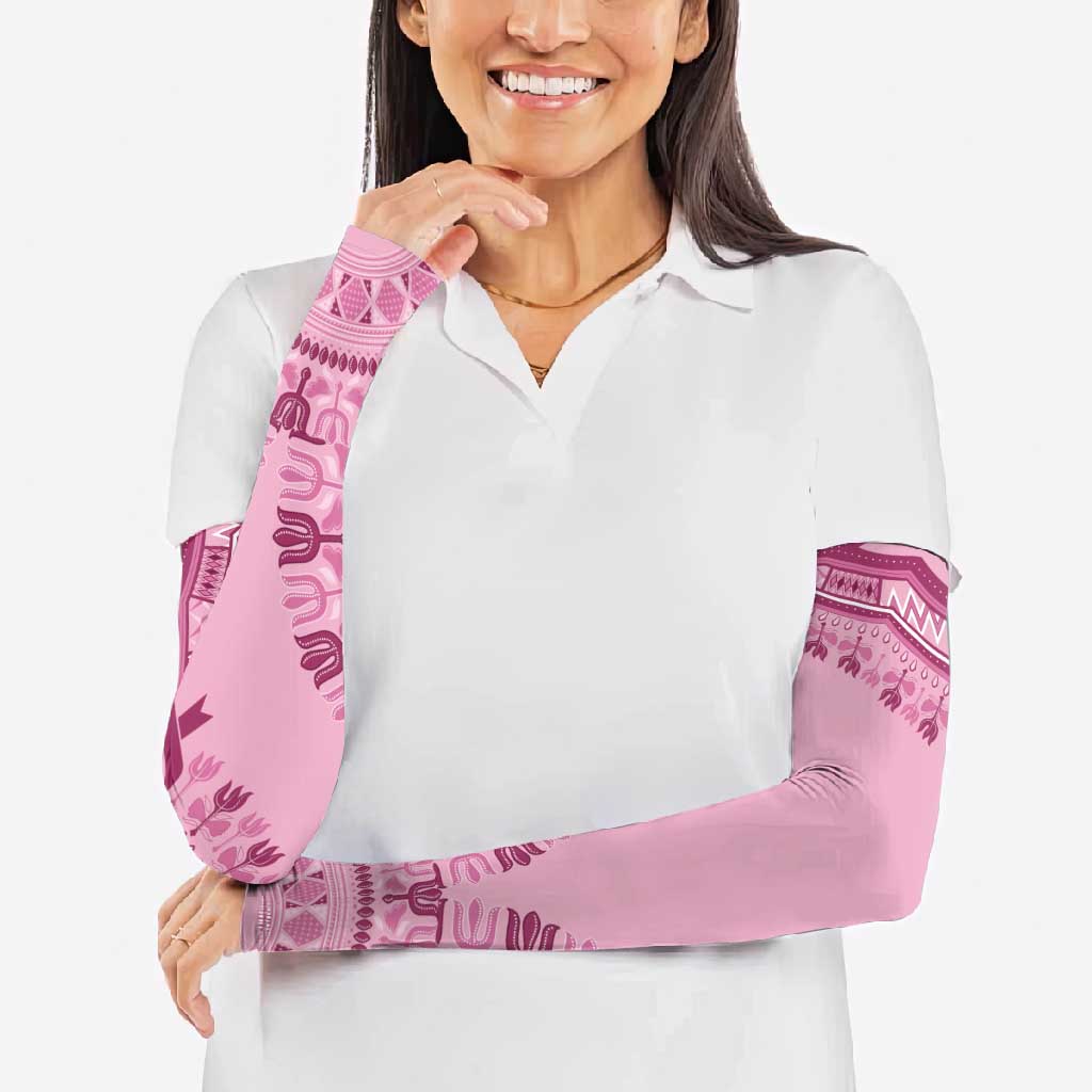 Dashiki Glamorous Pink Arm Sleeves Breast Cancer Awareness - Wonder Print Shop