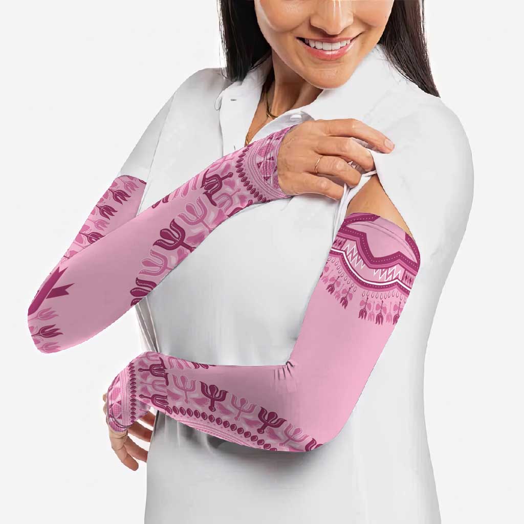 Dashiki Glamorous Pink Arm Sleeves Breast Cancer Awareness - Wonder Print Shop
