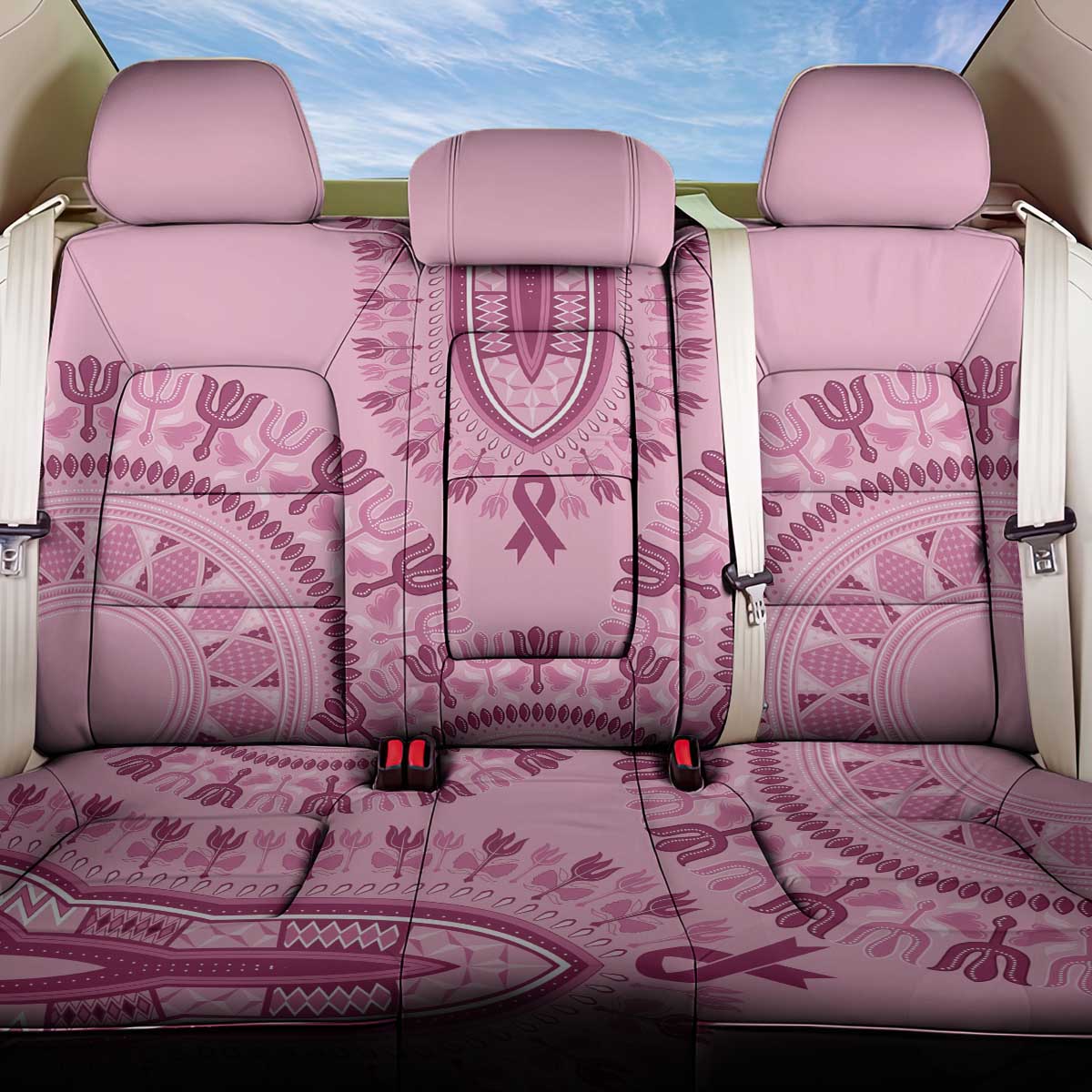 Dashiki Glamorous Pink Back Car Seat Cover Breast Cancer Awareness - Wonder Print Shop
