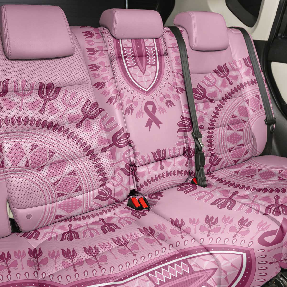 Dashiki Glamorous Pink Back Car Seat Cover Breast Cancer Awareness - Wonder Print Shop