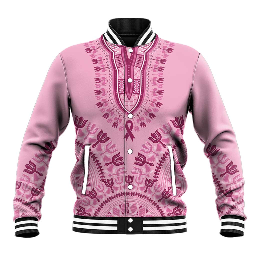 Dashiki Glamorous Pink Baseball Jacket Breast Cancer Awareness - Wonder Print Shop