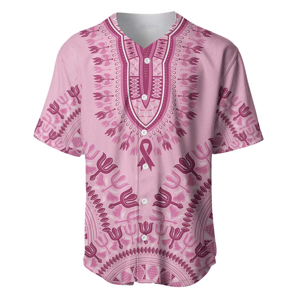Dashiki Glamorous Pink Baseball Jersey Breast Cancer Awareness - Wonder Print Shop