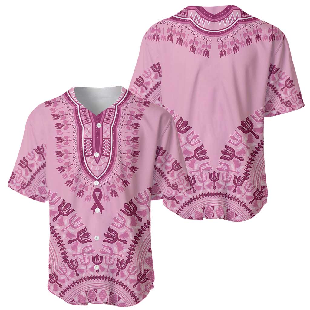 Dashiki Glamorous Pink Baseball Jersey Breast Cancer Awareness - Wonder Print Shop
