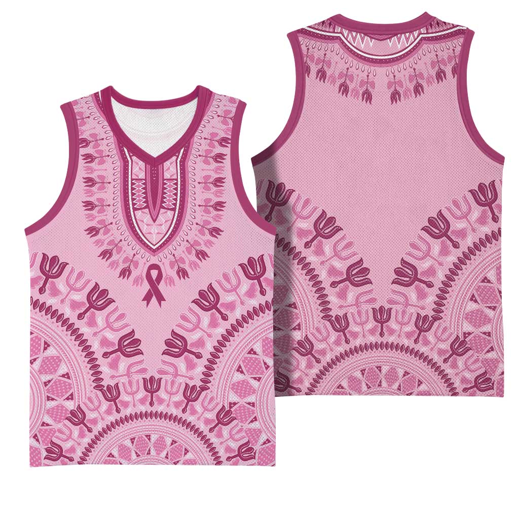 Dashiki Glamorous Pink Basketball Jersey Breast Cancer Awareness - Wonder Print Shop
