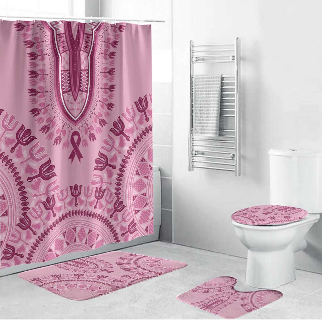 Dashiki Glamorous Pink Bathroom Set Breast Cancer Awareness - Wonder Print Shop