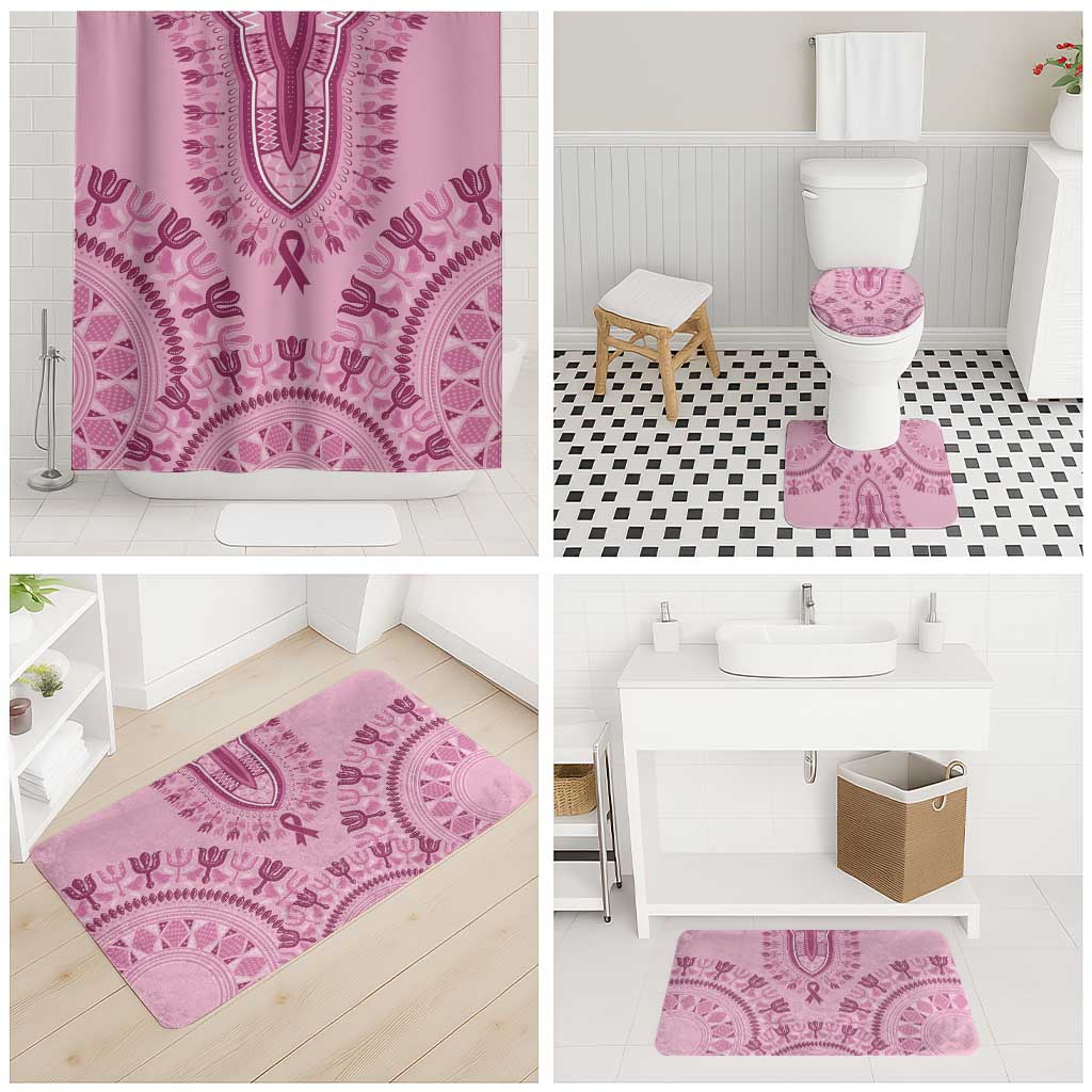 Dashiki Glamorous Pink Bathroom Set Breast Cancer Awareness - Wonder Print Shop