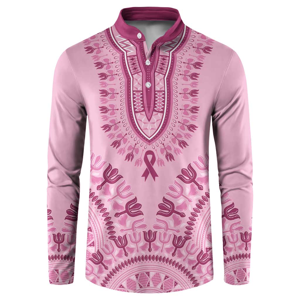 Dashiki Glamorous Pink Button Sweatshirt Breast Cancer Awareness - Wonder Print Shop