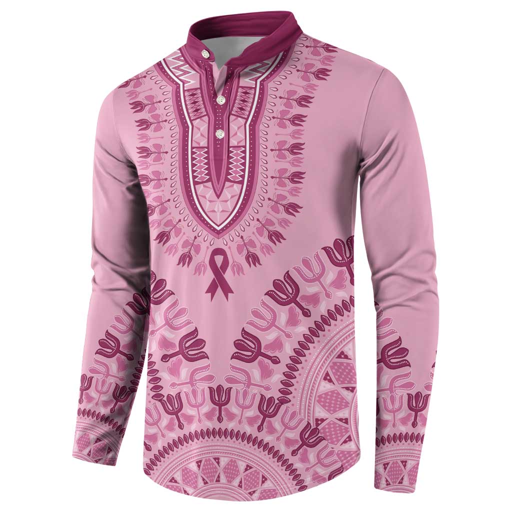 Dashiki Glamorous Pink Button Sweatshirt Breast Cancer Awareness - Wonder Print Shop